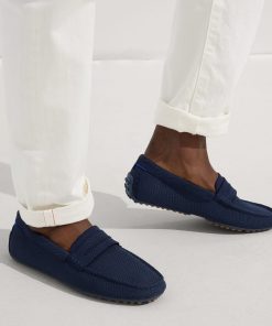 Alternative view of The Driving Loafer - Navy Herringbone