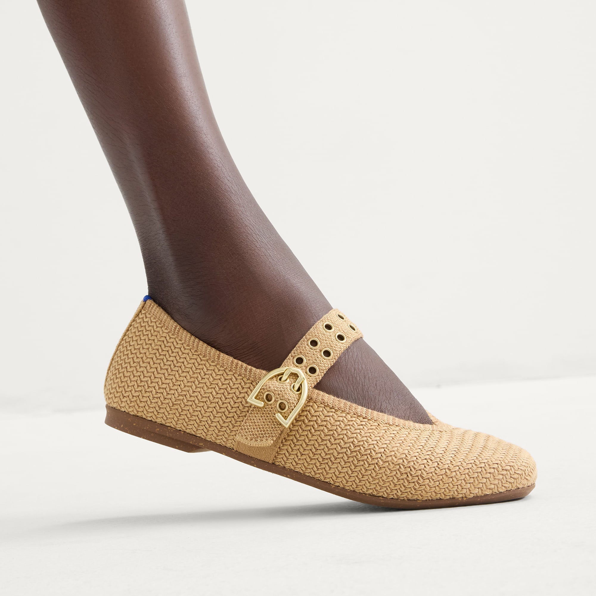 The Max Buckle Mary Jane - Tan Woven - Image 3