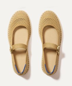 The Espadrille Mary Jane - Metallic Golden Sun