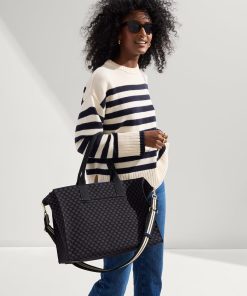 Alternative view of The Crossbody Strap - Black and White Stripe