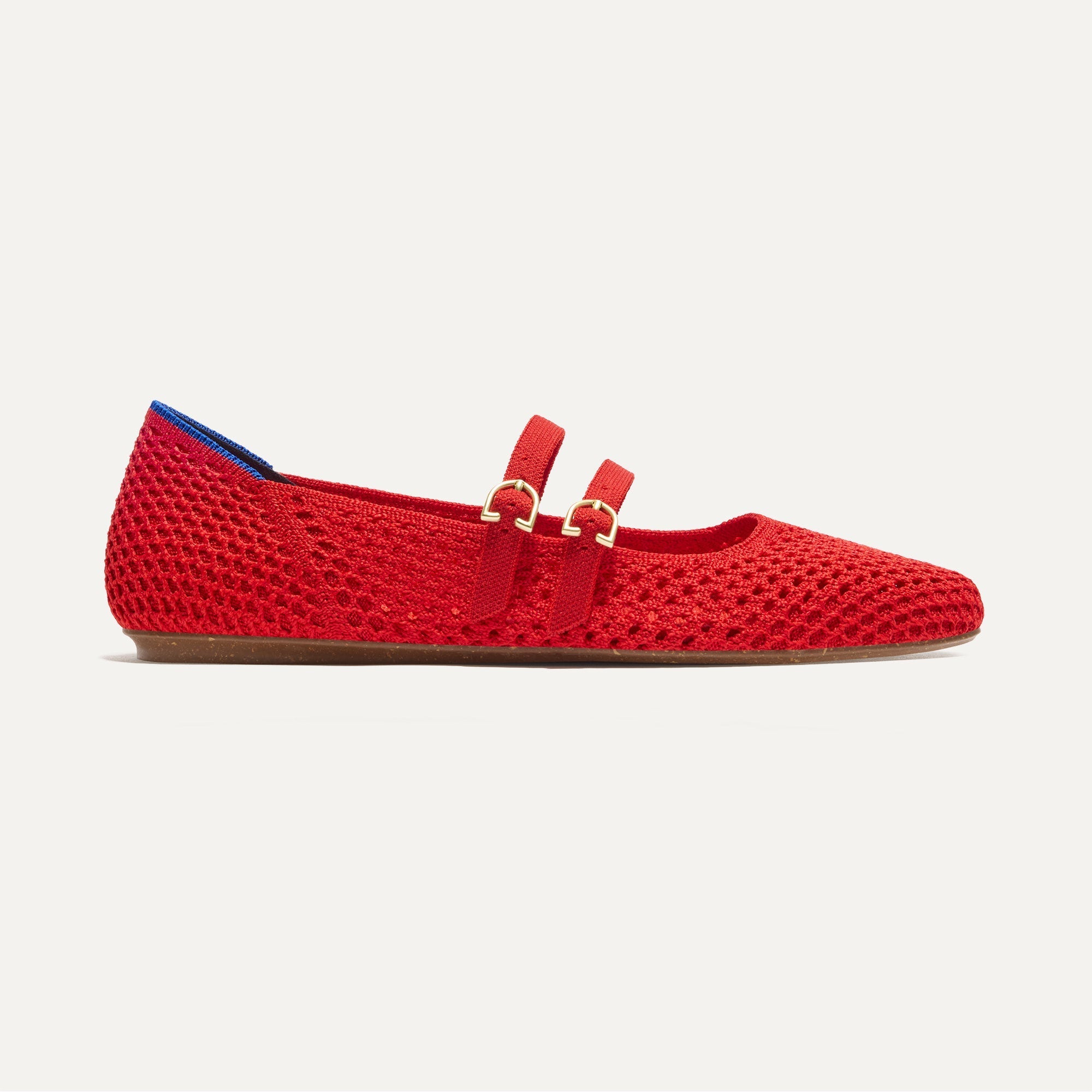 The Double Buckle Mary Jane - Bright Red Mesh - Image 7
