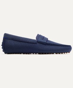The Driving Loafer - Navy Herringbone