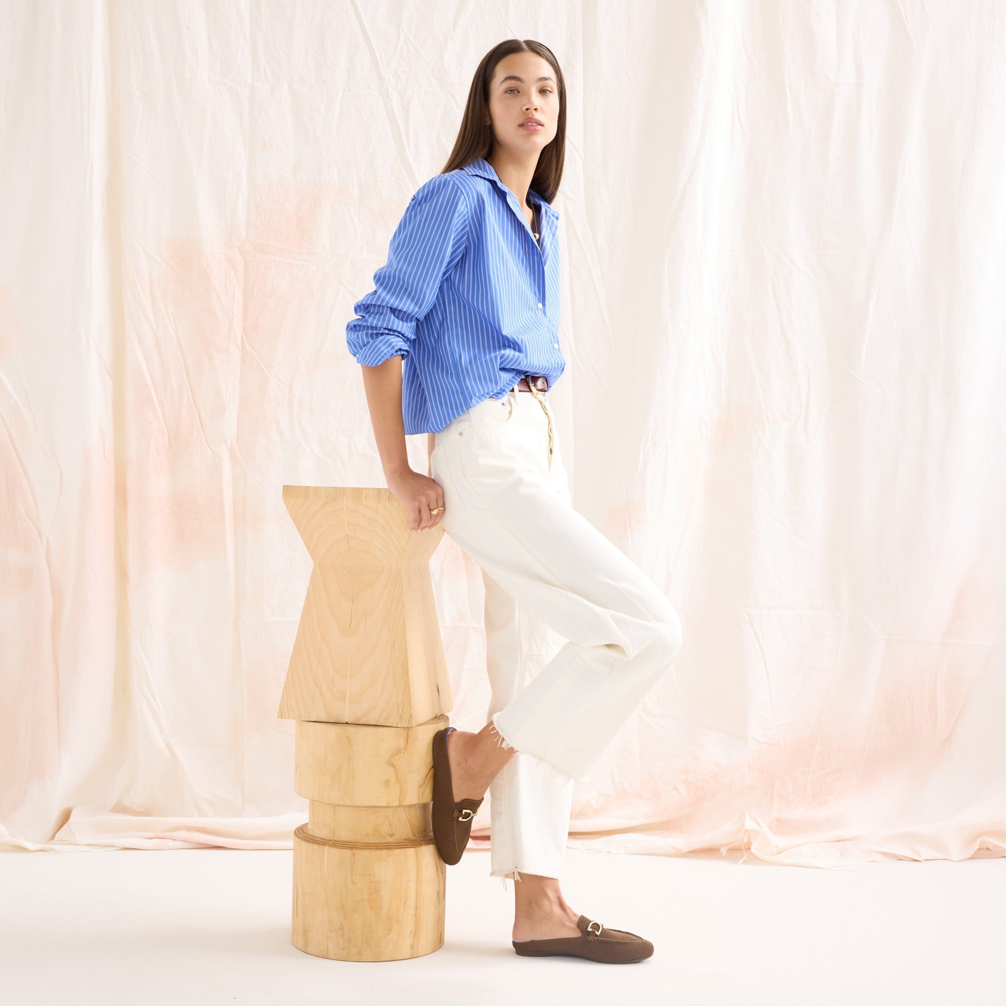 The Double Bit Loafer Mule - Cinnamon Raffia-Knit - Image 4