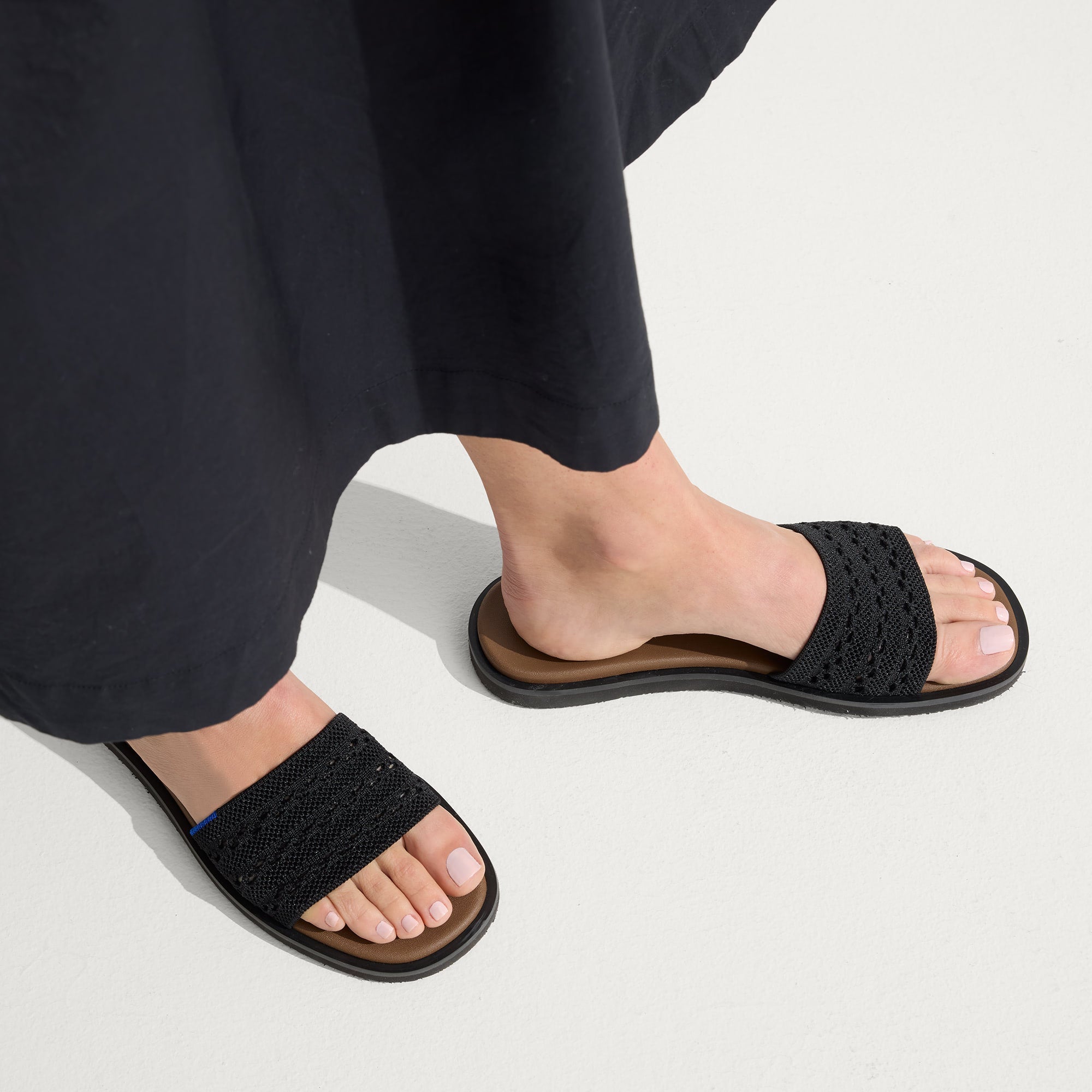 The Slide Sandal - Black Crochet - Image 2