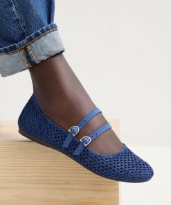 Alternative view of The Double Buckle Mary Jane - Blue Mesh