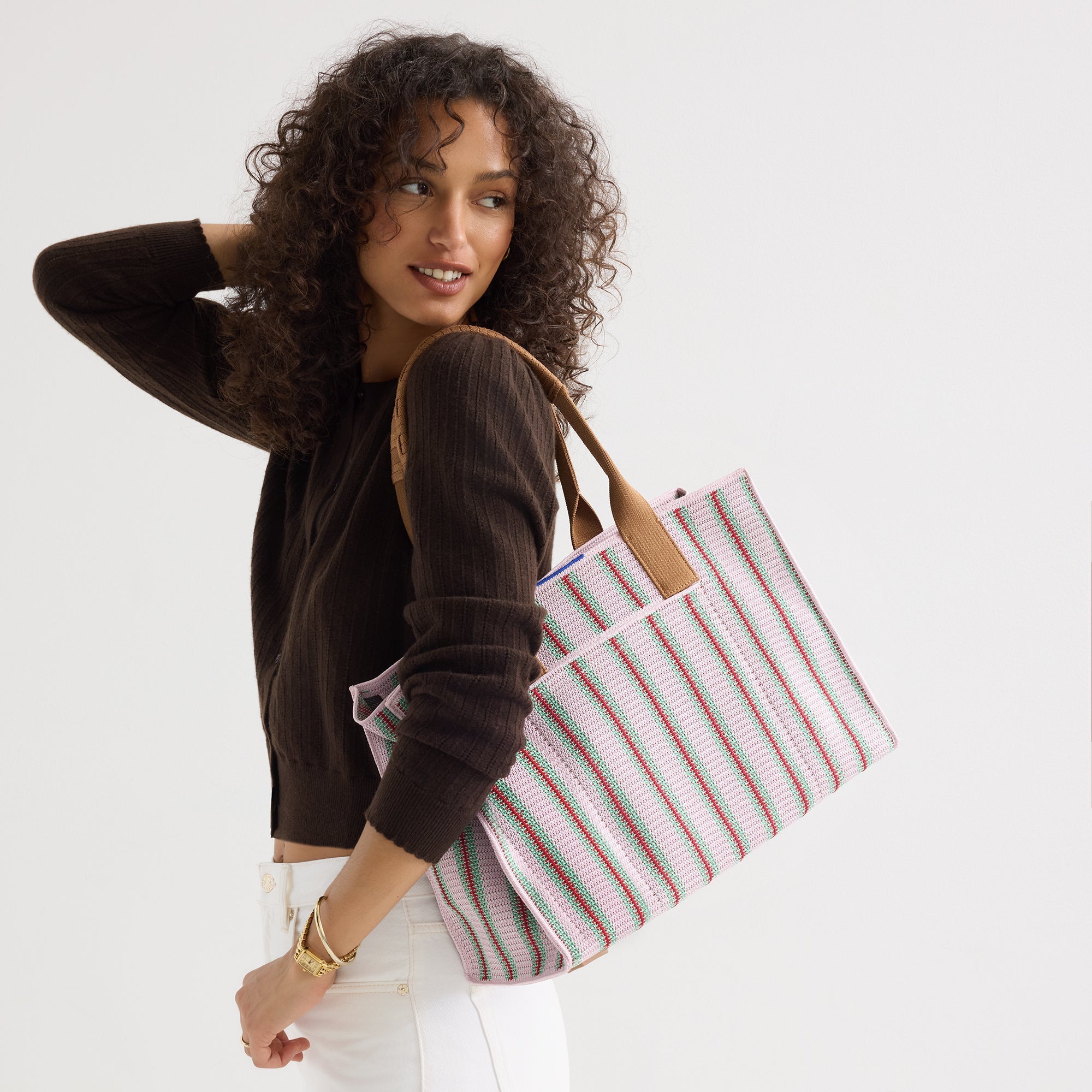 The Classic Tote - Watermelon Market Stripe - Image 3