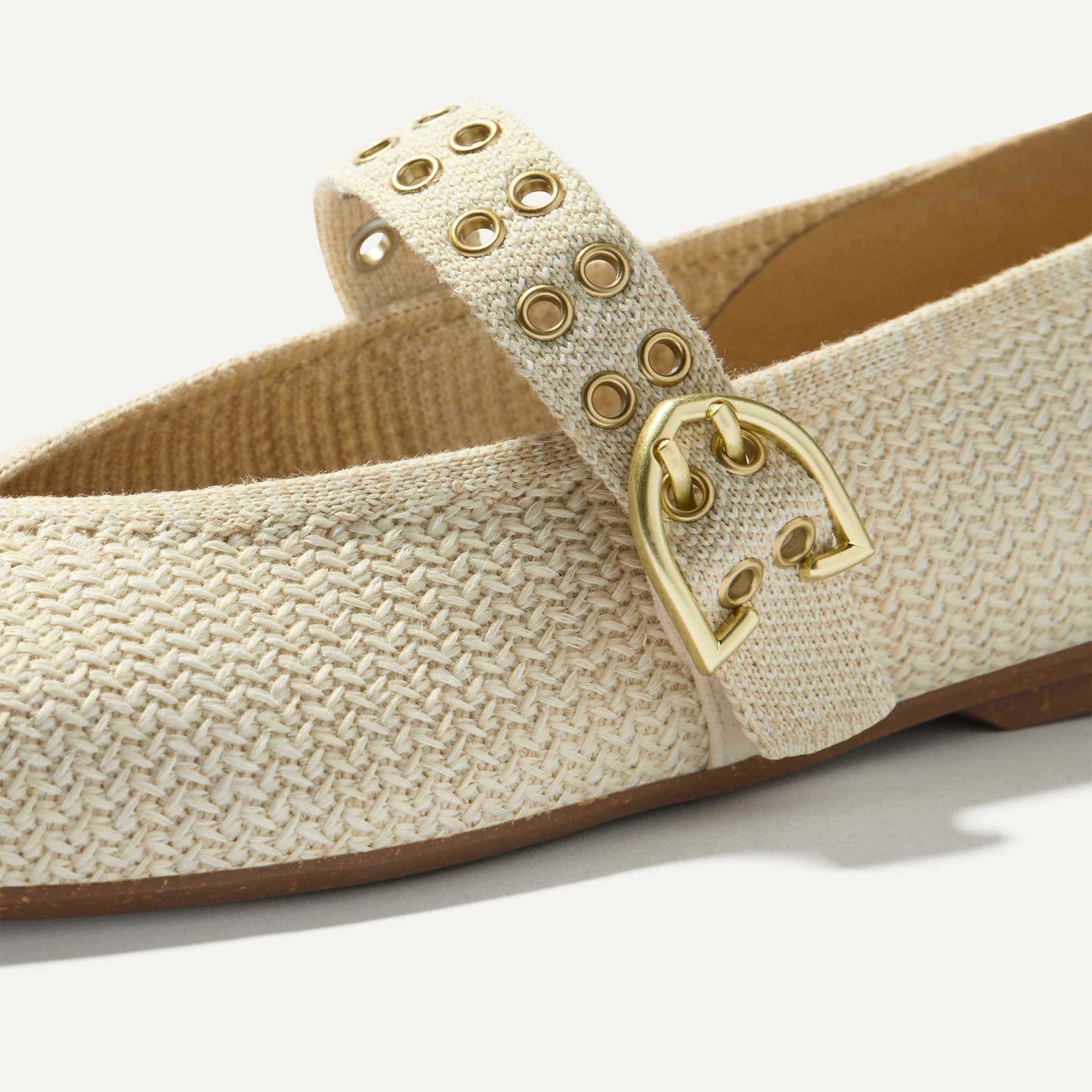 The Max Buckle Mary Jane - Cream Woven - Image 2