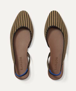 The Almond Slingback - Butterscotch Stripe