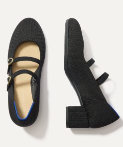 The Double Buckle Mary Jane Heel - Black