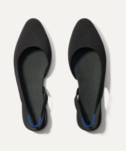 The Almond Slingback - Black