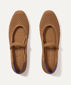 The Square Mary Jane - Pecan Mesh