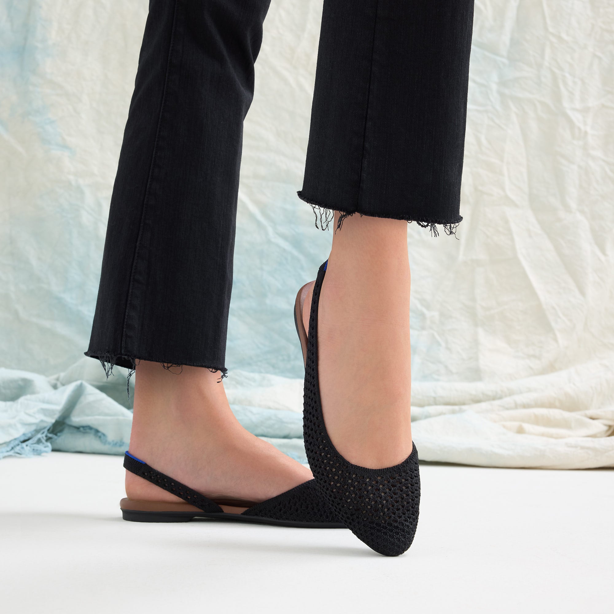 The Almond Slingback - Black Mesh - Image 4