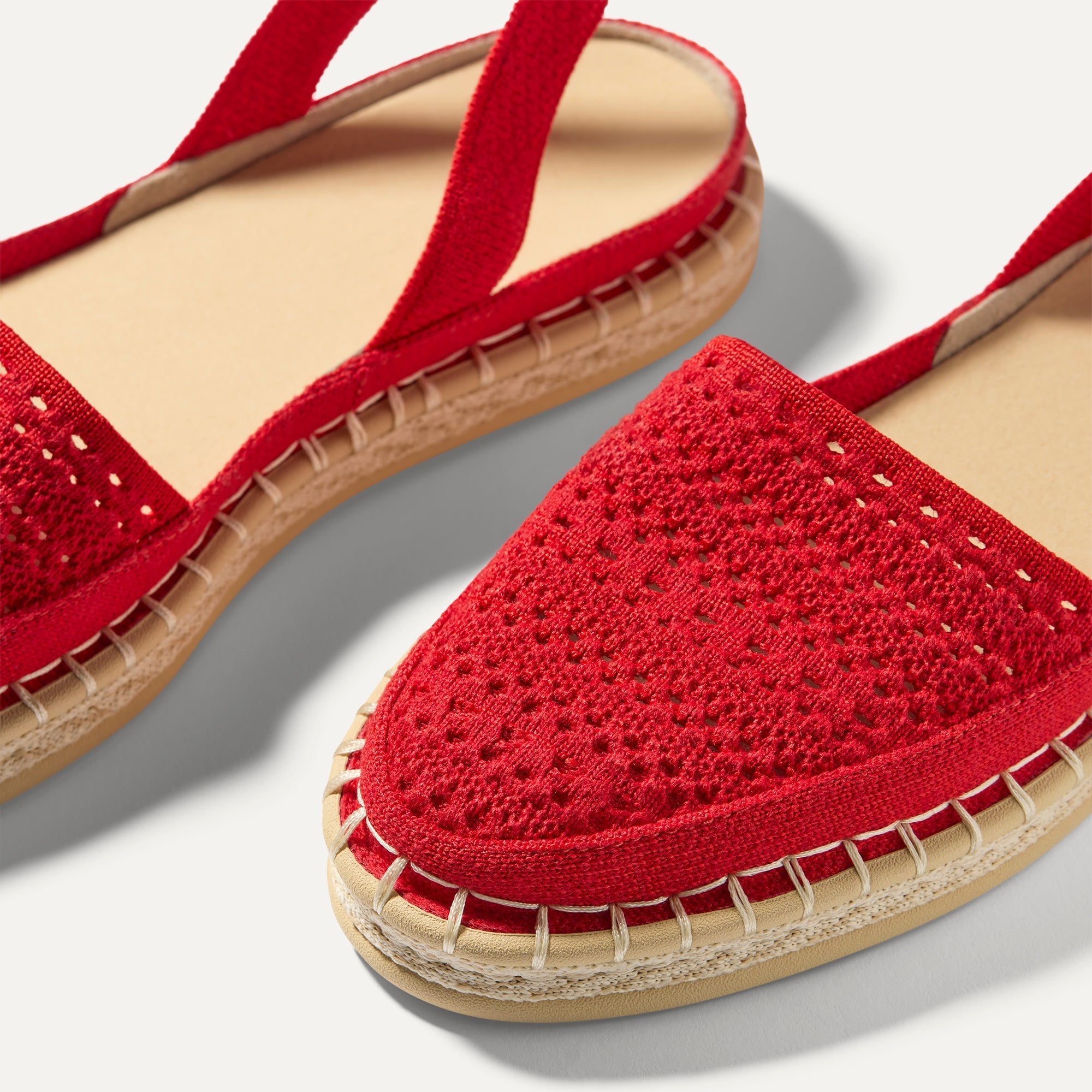 The D'Orsay Espadrille - Bright Red Crochet - Image 6