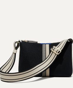 Alternative view of The Casual Crossbody - Black and Ivory Stripe