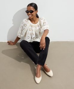 Alternative view of The Almond Slingback - Eyelet Ivory