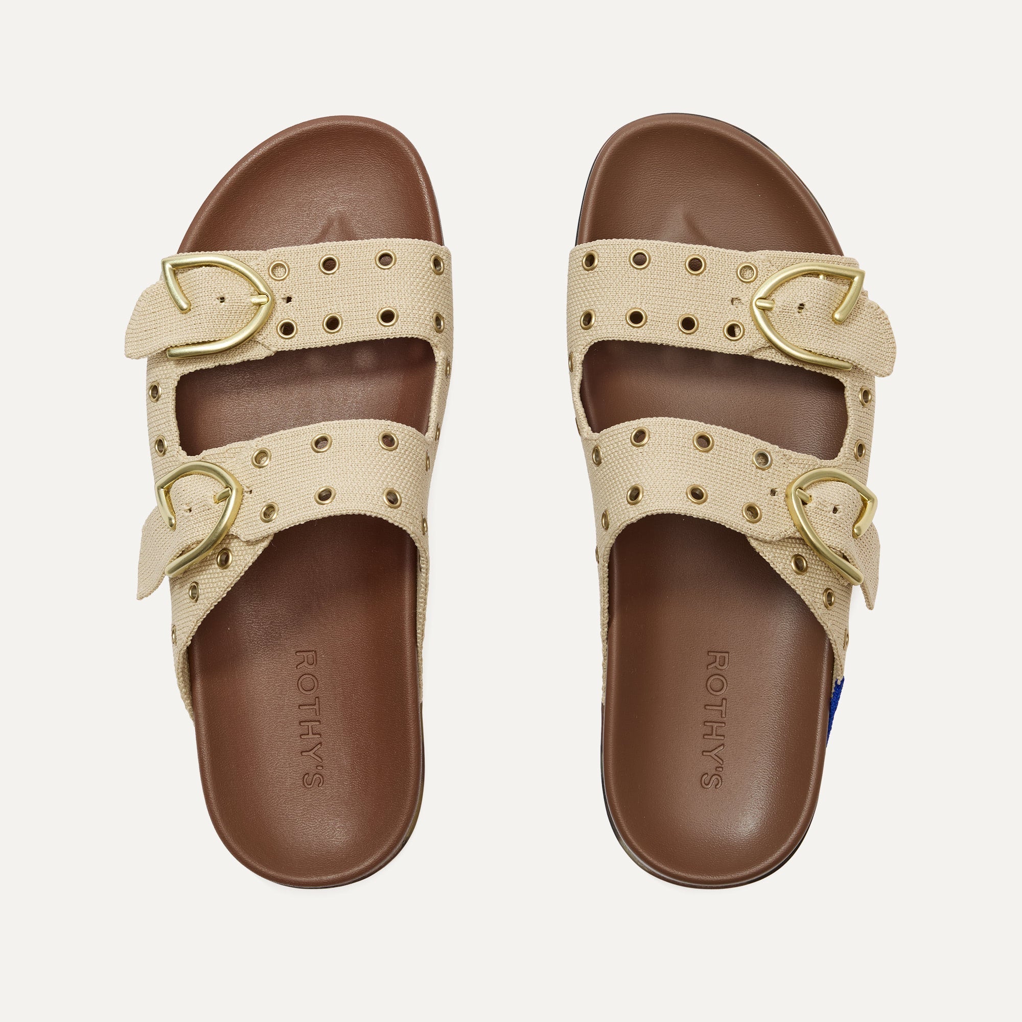 The Buckle Slide - Eyelet Wheat