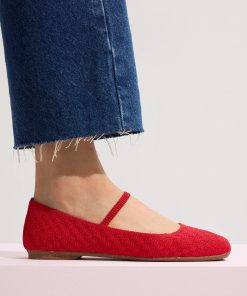 Alternative view of The Max Square Mary Jane - Red Crisp Basketweave