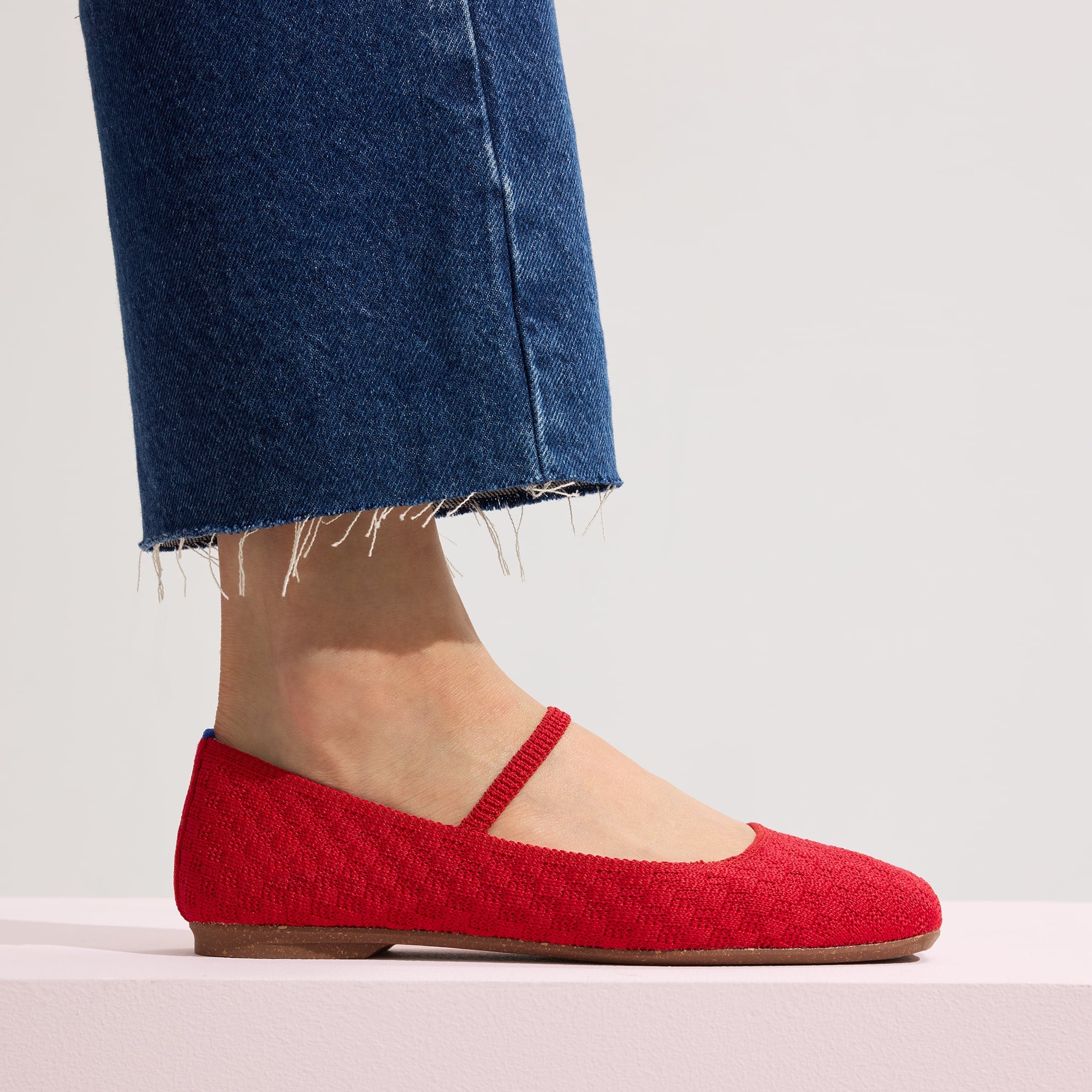 The Max Square Mary Jane - Red Crisp Basketweave - Image 2