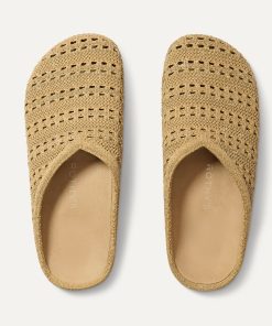 The Casual Clog - Metallic Golden Crochet