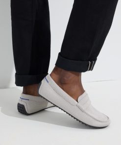 Alternative view of The Driving Loafer - Light Grey Herringbone