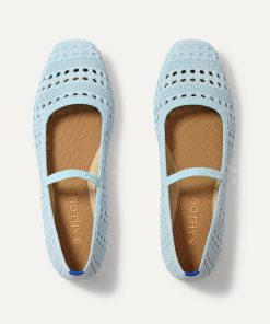 The Max Square Mary Jane - Powder Blue Crochet