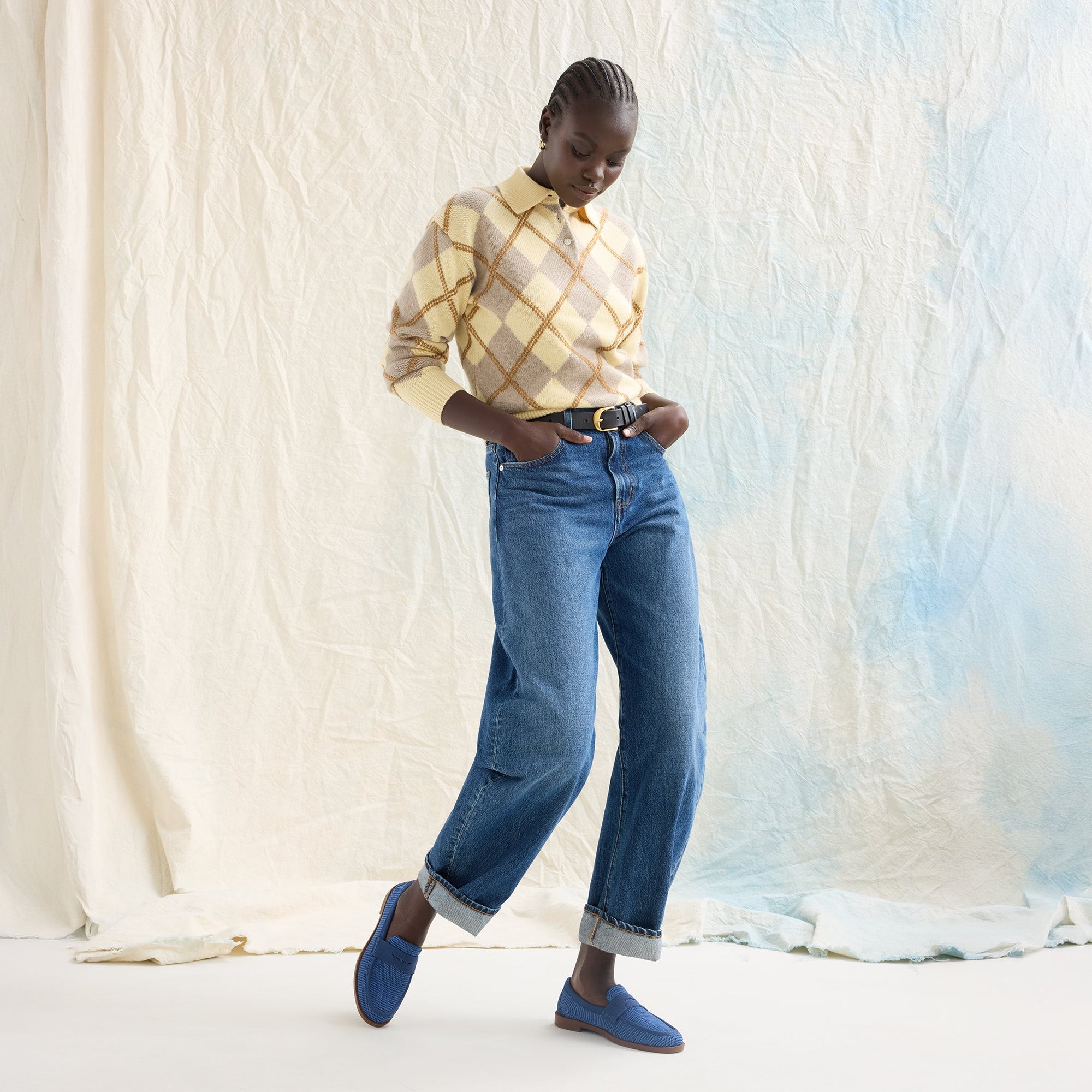 The Penny Loafer - Blue Raffia-Knit - Image 3