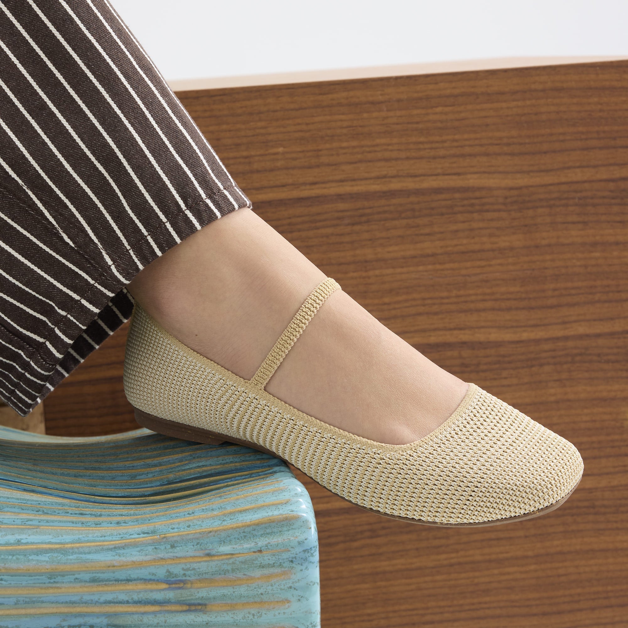 The Max Square Mary Jane - Cream Raffia-Knit - Image 2