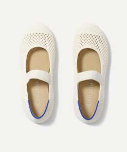 The Kids Mary Jane - White Open-Knit