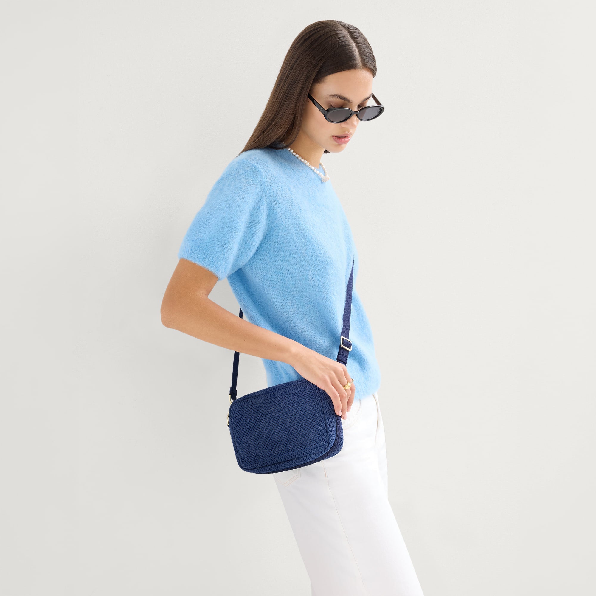 The Crossbody Camera Bag - Lagoon Open-Knit - Image 3