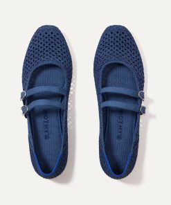 The Double Buckle Mary Jane - Blue Mesh