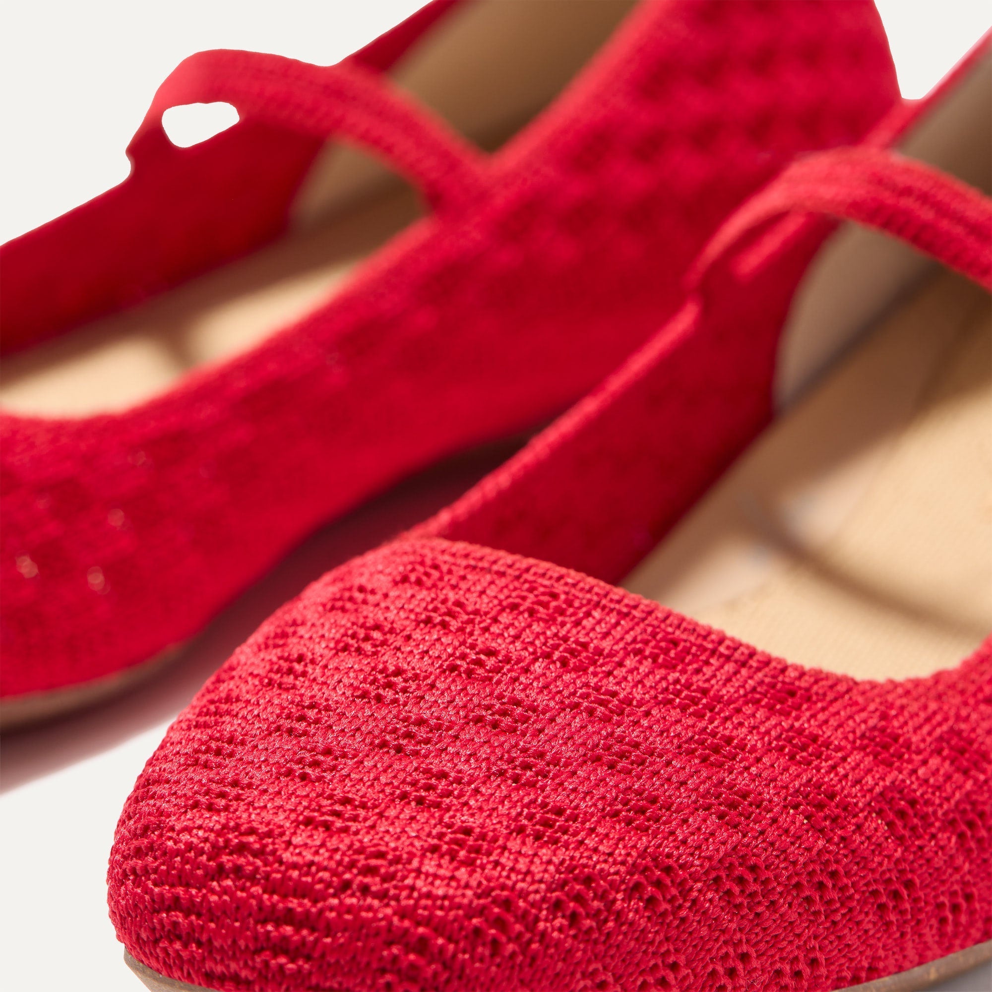The Max Square Mary Jane - Red Crisp Basketweave - Image 4