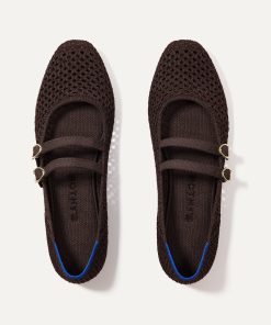 The Double Buckle Mary Jane - Chocolate Mesh