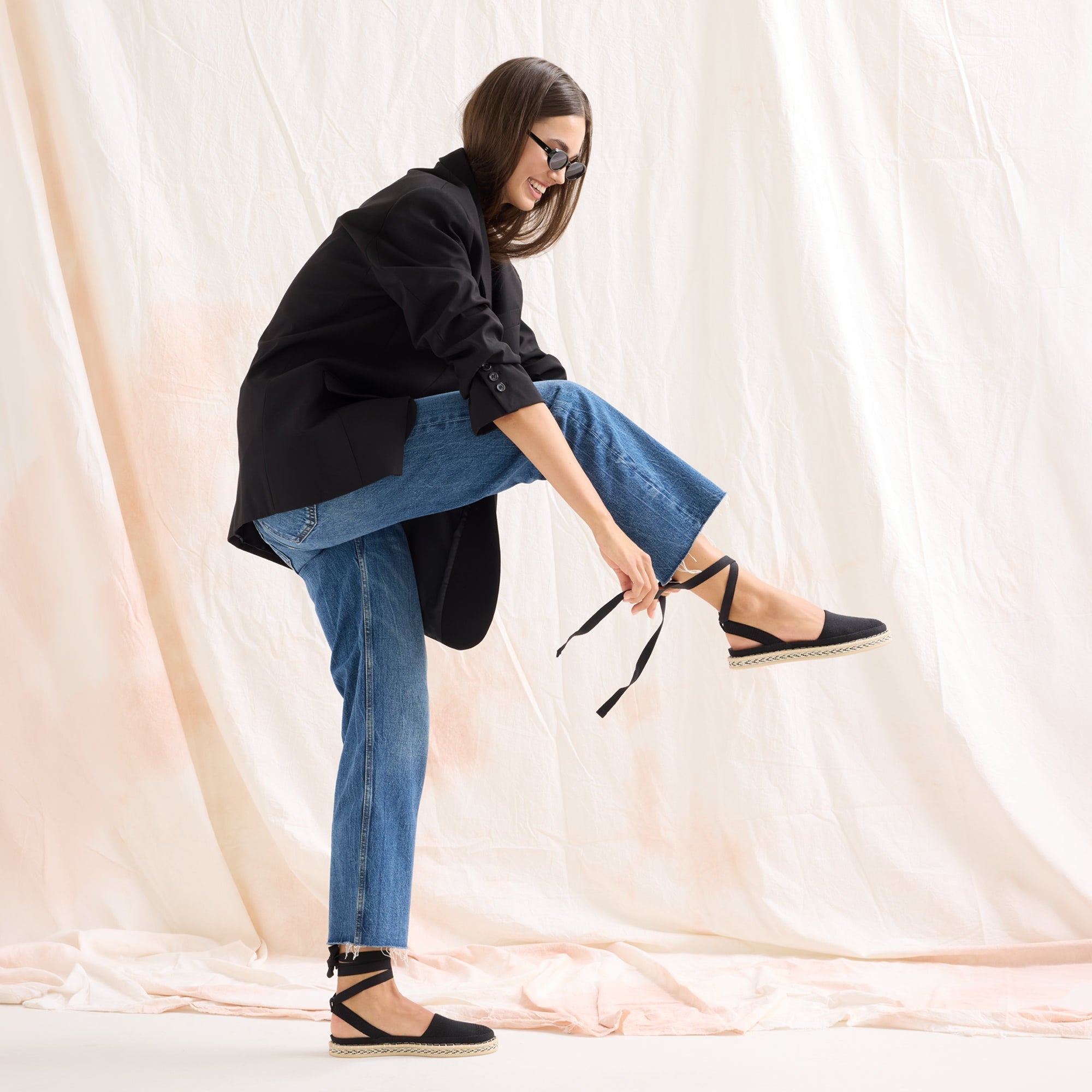 The D'Orsay Espadrille - Black - Image 4