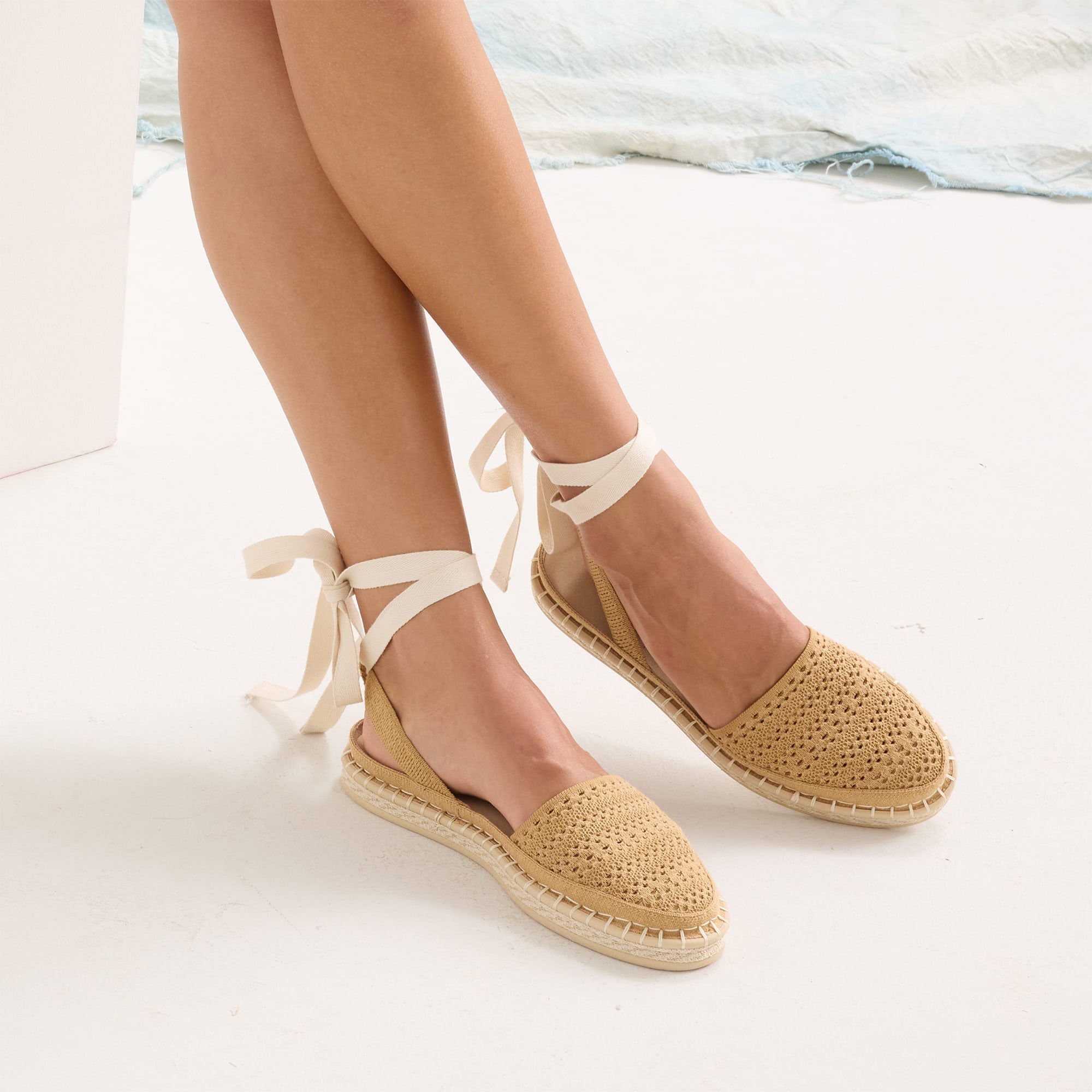 The D'Orsay Espadrille - Camel Crochet - Image 3