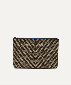 The Convertible Clutch - Toffee Chevron