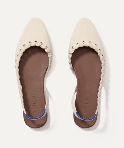 The Almond Slingback - Eyelet Ivory