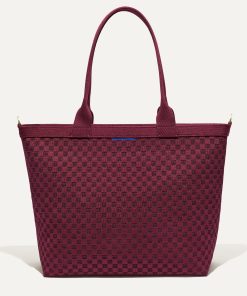 The Lightweight Zip Tote - Cabernet Check