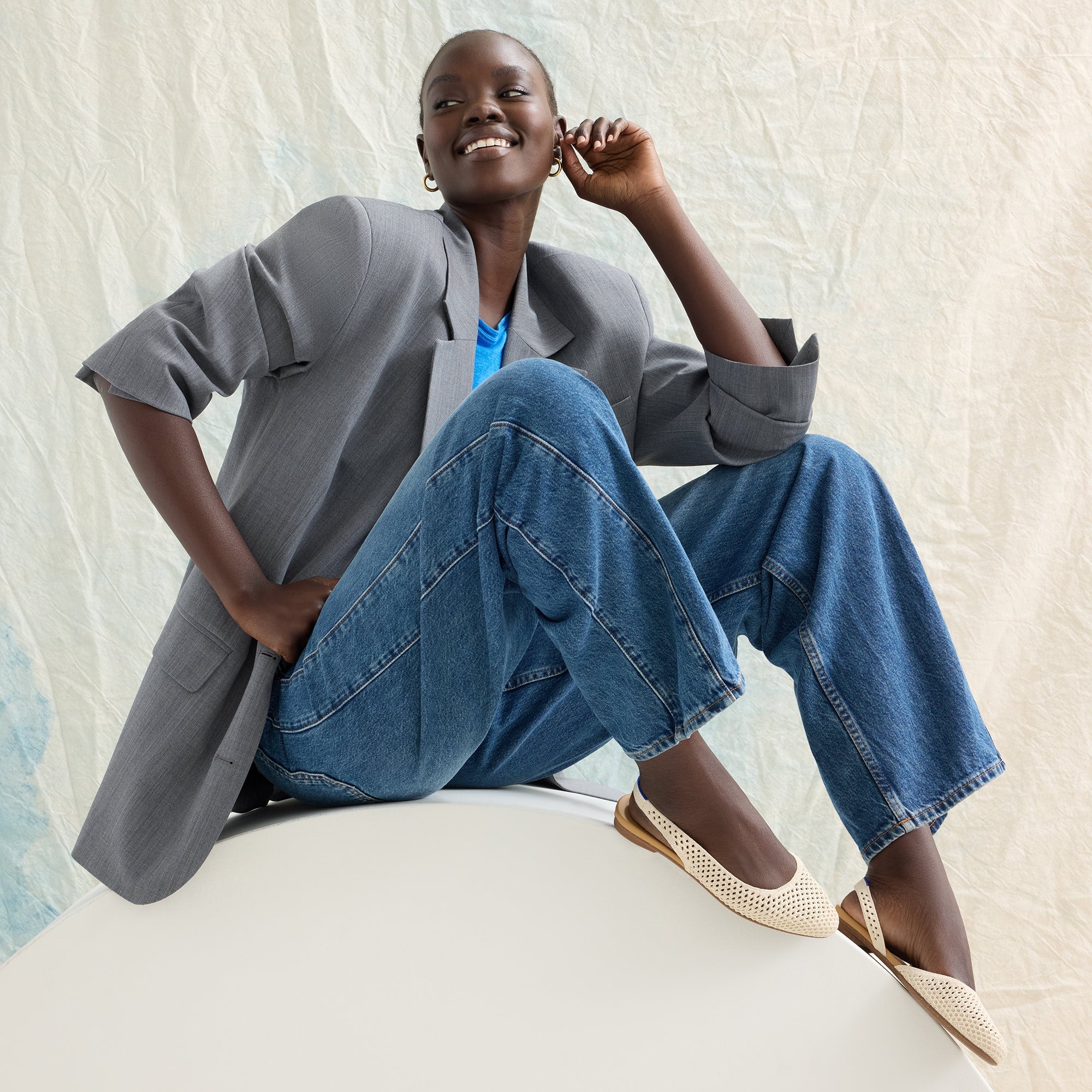 The Almond Slingback - Off White Mesh - Image 7
