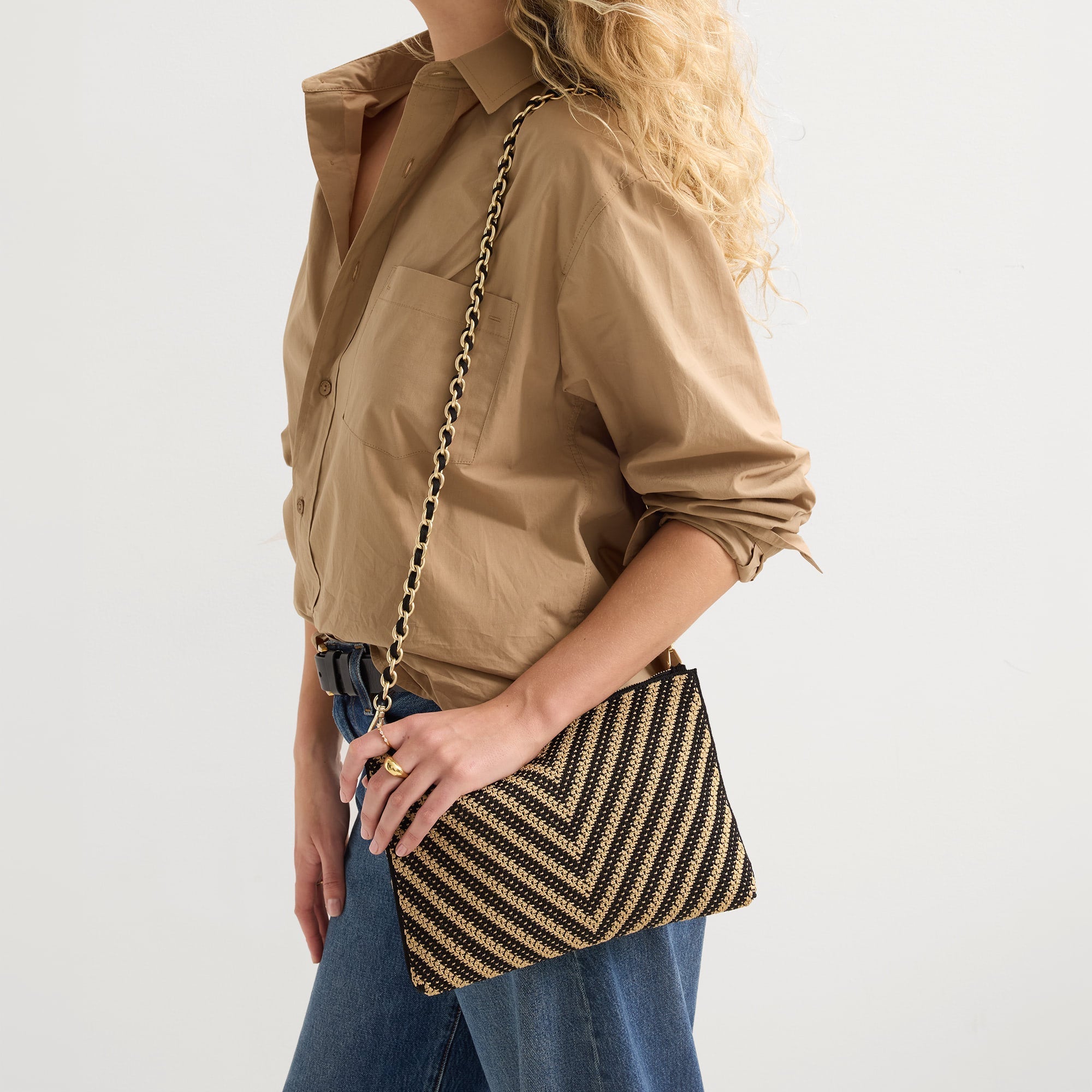 The Convertible Clutch - Toffee Chevron - Image 3