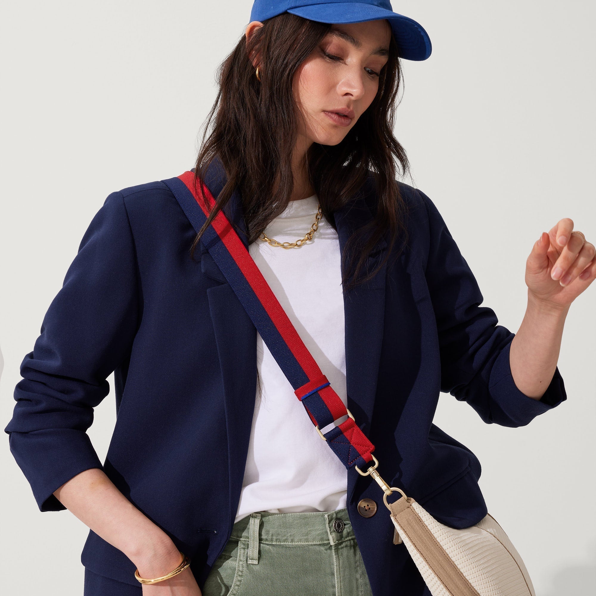 The Crossbody Strap - Navy and Red - Image 5