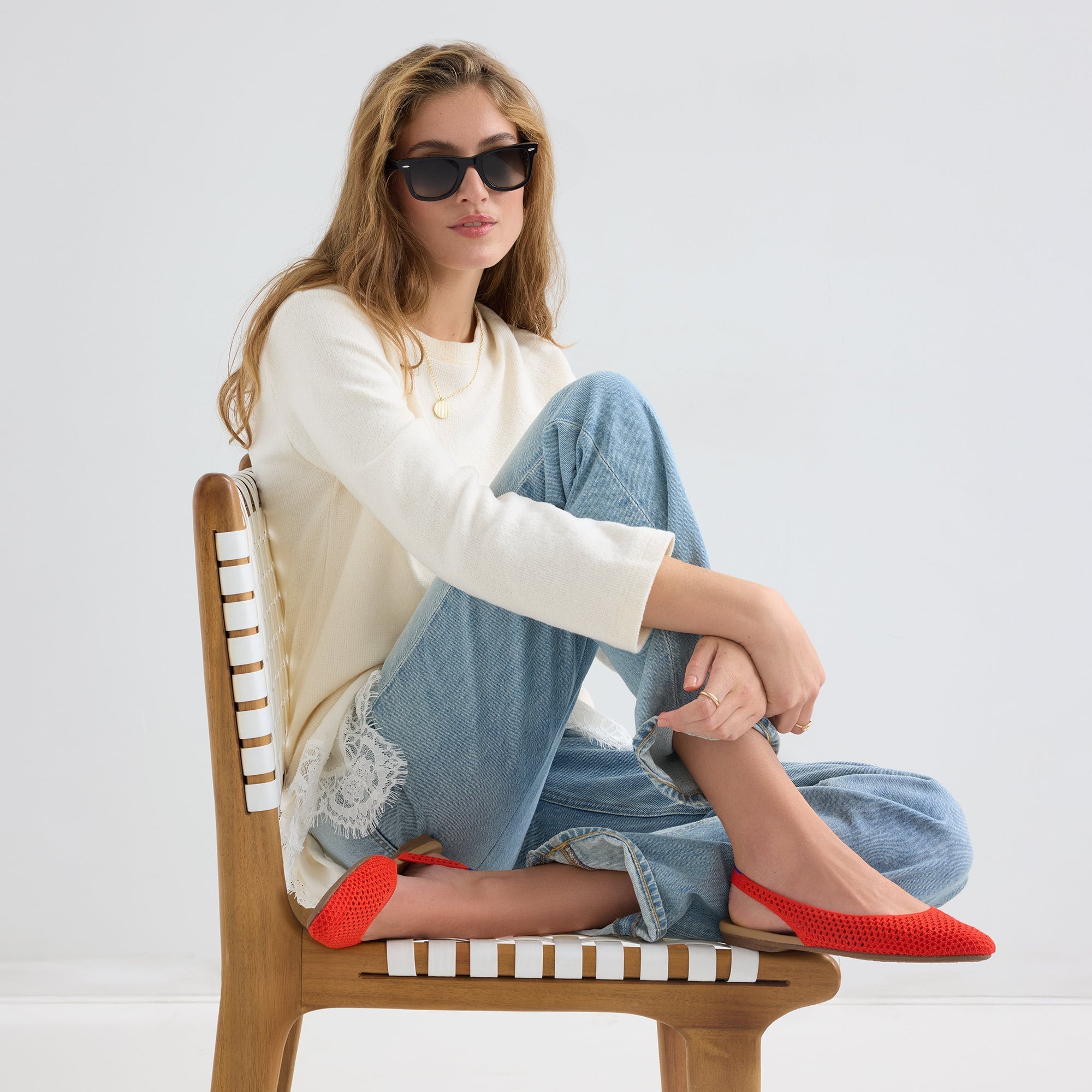 The Almond Slingback - Poppy Mesh - Image 2