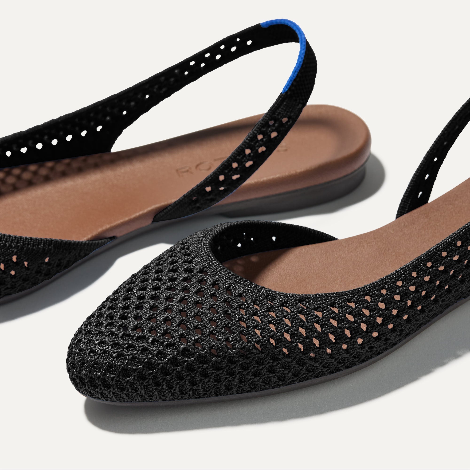 The Almond Slingback - Black Mesh - Image 5