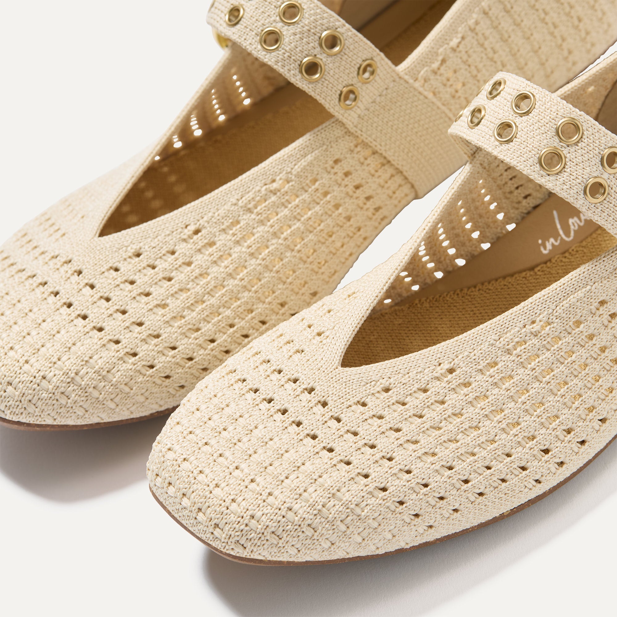 The Max Buckle Mary Jane - Off White Mesh - Image 2