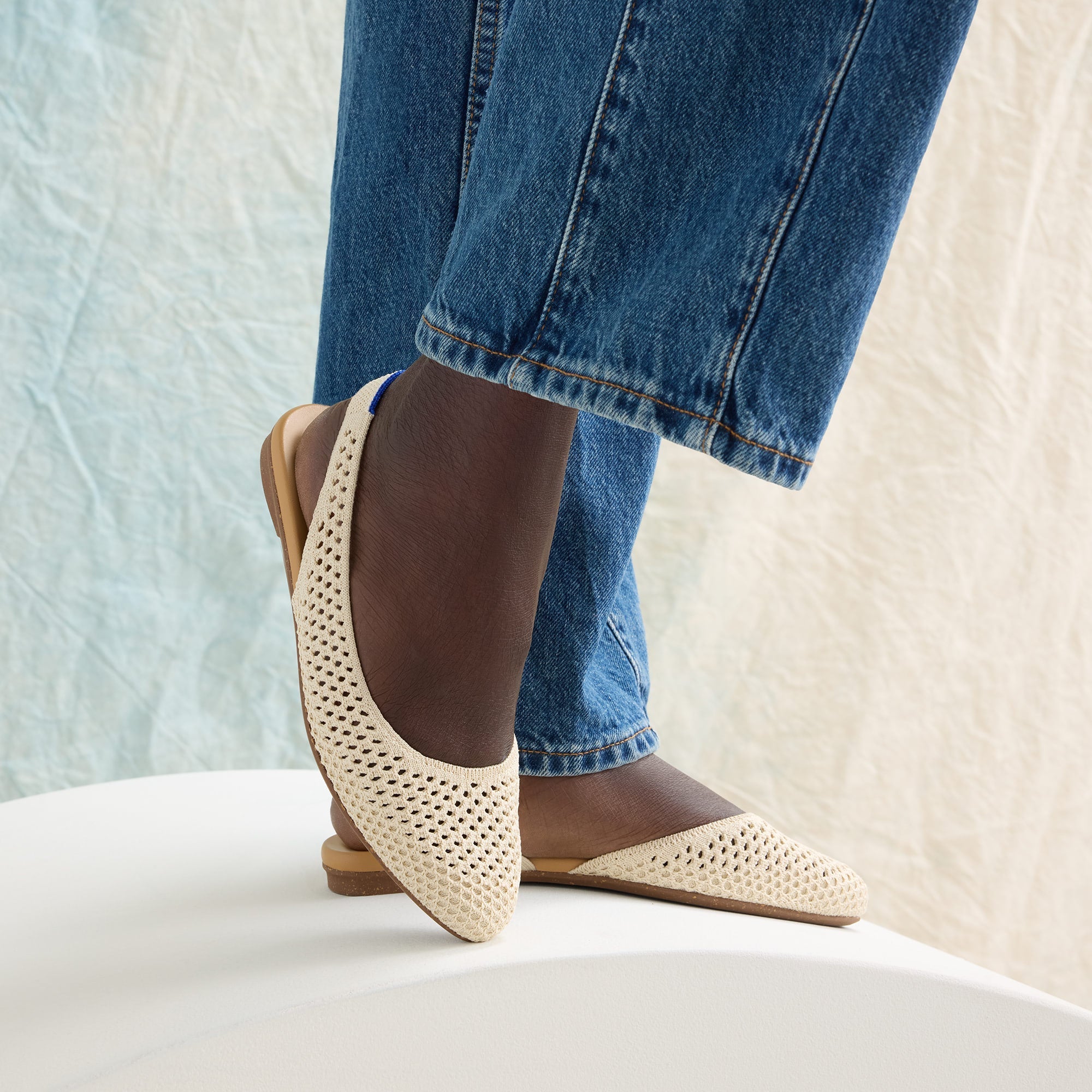 The Almond Slingback - Off White Mesh - Image 2
