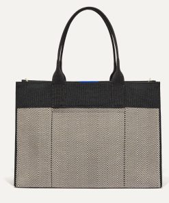 The Classic Tote - Black Herringbone