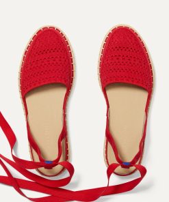 The D'Orsay Espadrille - Bright Red Crochet