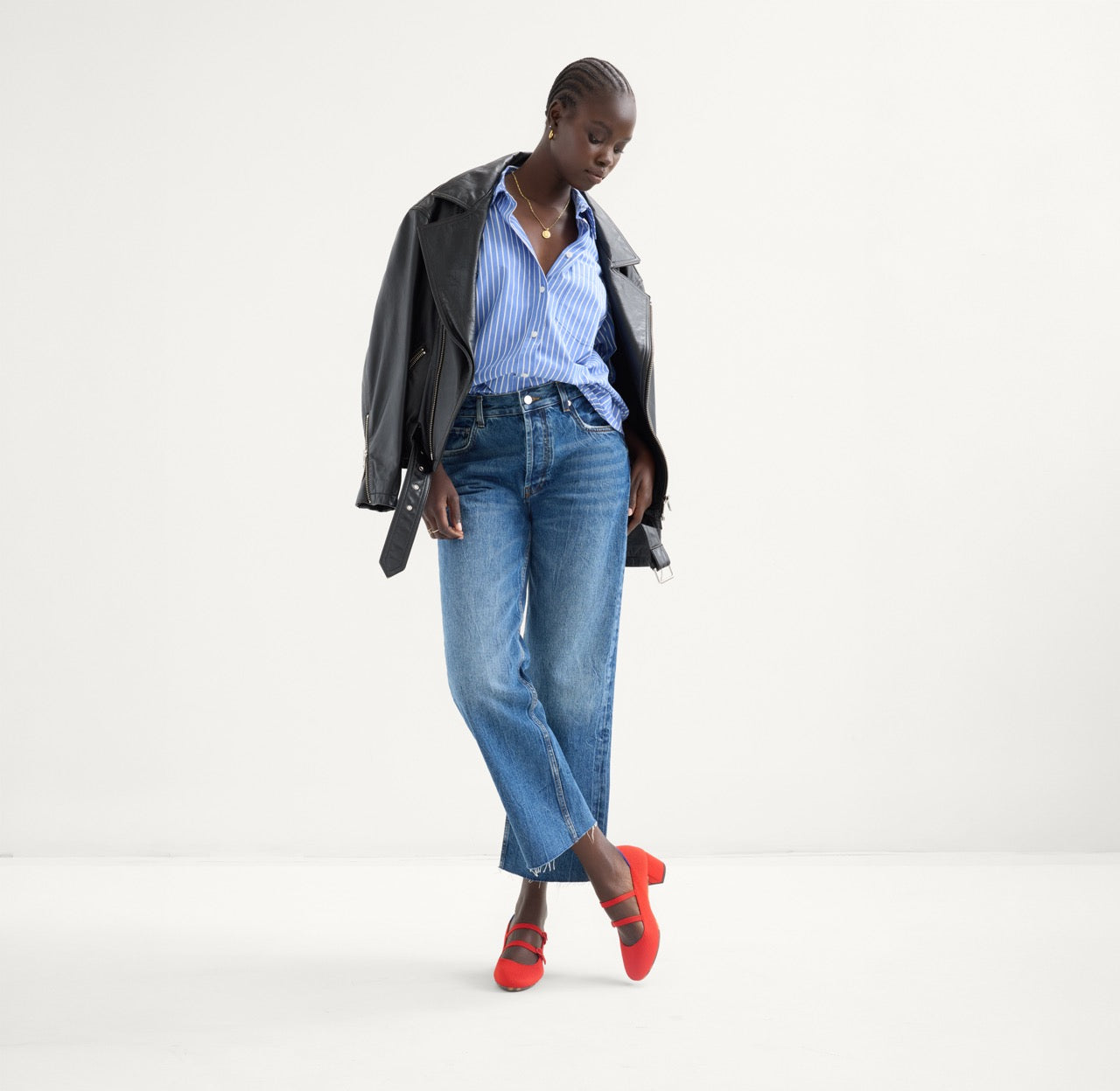 The Double Buckle Mary Jane Heel - Bright Red - Image 3