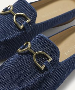 Alternative view of The Double Bit Loafer Mule - Blue Raffia-Knit