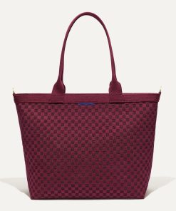 Alternative view of The Lightweight Zip Tote - Cabernet Check