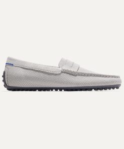 The Driving Loafer - Light Grey Herringbone